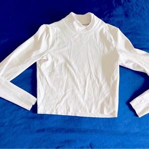 NIKE WOMEN’S YOGA LONG SLEEVE Cream Long Sleeve Turtleneck Top X SMALL